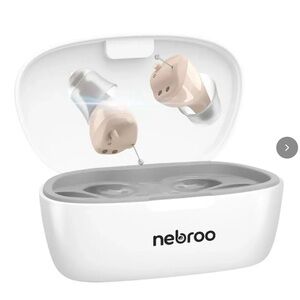 Nebroo CIC Hearing Aids with Charging Case Brand New Sealed Box